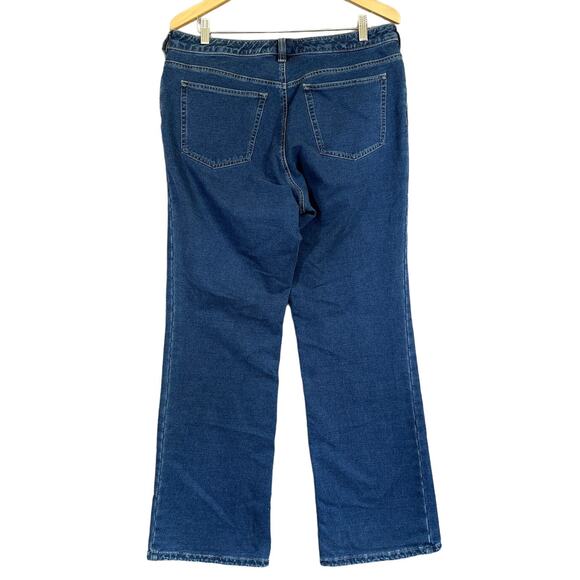 Lands End Jeans Womens's Size 16 Wide Leg Boot Medium Blue Soft Knit Denim - Picture 2 of 10